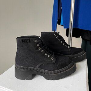 STB Black Canvas Combat Boots